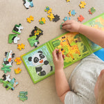 Puzzle enfant livre magnétique animaux 3 en 1 panda girafe dinosaure - Vignette | Le Poussin Ludique