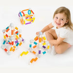 Jeu de Construction Magnétique avec des tubes flexibles 100 PCS - Vignette | Le Poussin Ludique