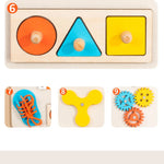 Busy Board Montessori avec serrures formes lacets et engrenages - Vignette | Le Poussin Ludique
