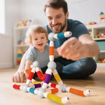 Jeu de Construction Magnétique avec des tubes flexibles 100 PCS - Vignette | Le Poussin Ludique