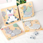 Puzzle bebe avec animaux de la ferme adorables colorés pastel - Vignette | Le Poussin Ludique
