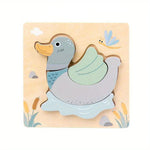 Puzzle bebe avec animaux de la ferme adorables colorés pastel - Vignette | Le Poussin Ludique