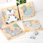 Puzzle bebe avec animaux de la ferme adorables colorés pastel - Vignette | Le Poussin Ludique