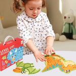 Petite mallette de 6 puzzles pour enfant passionné des dinosaures - Vignette | Le Poussin Ludique