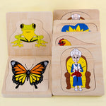 puzzle ludique Montessori en bois cycle de vie pour enfant - Vignette | Le Poussin Ludique