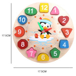 Puzzle enfant Montessori en bois horloge bébé pingouin - Vignette | Le Poussin Ludique