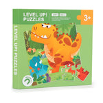 Puzzle enfant livre magnétique animaux 3 en 1 panda girafe dinosaure - Vignette | Le Poussin Ludique