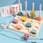 Puzzle enfant perles Montessori pour apprentissage séquençage formes - Vignette | Le Poussin Ludique