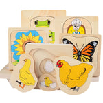 puzzle ludique Montessori en bois cycle de vie pour enfant - Vignette | Le Poussin Ludique