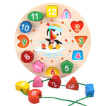 Puzzle enfant Montessori en bois horloge bébé pingouin - Vignette | Le Poussin Ludique
