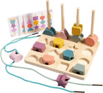 Puzzle enfant perles Montessori pour apprentissage séquençage formes - Vignette | Le Poussin Ludique