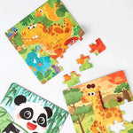 Puzzle enfant livre magnétique animaux 3 en 1 panda girafe dinosaure - Vignette | Le Poussin Ludique