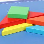 Livre Puzzle Tangram magnétique bleu pour enfant - Vignette | Le Poussin Ludique