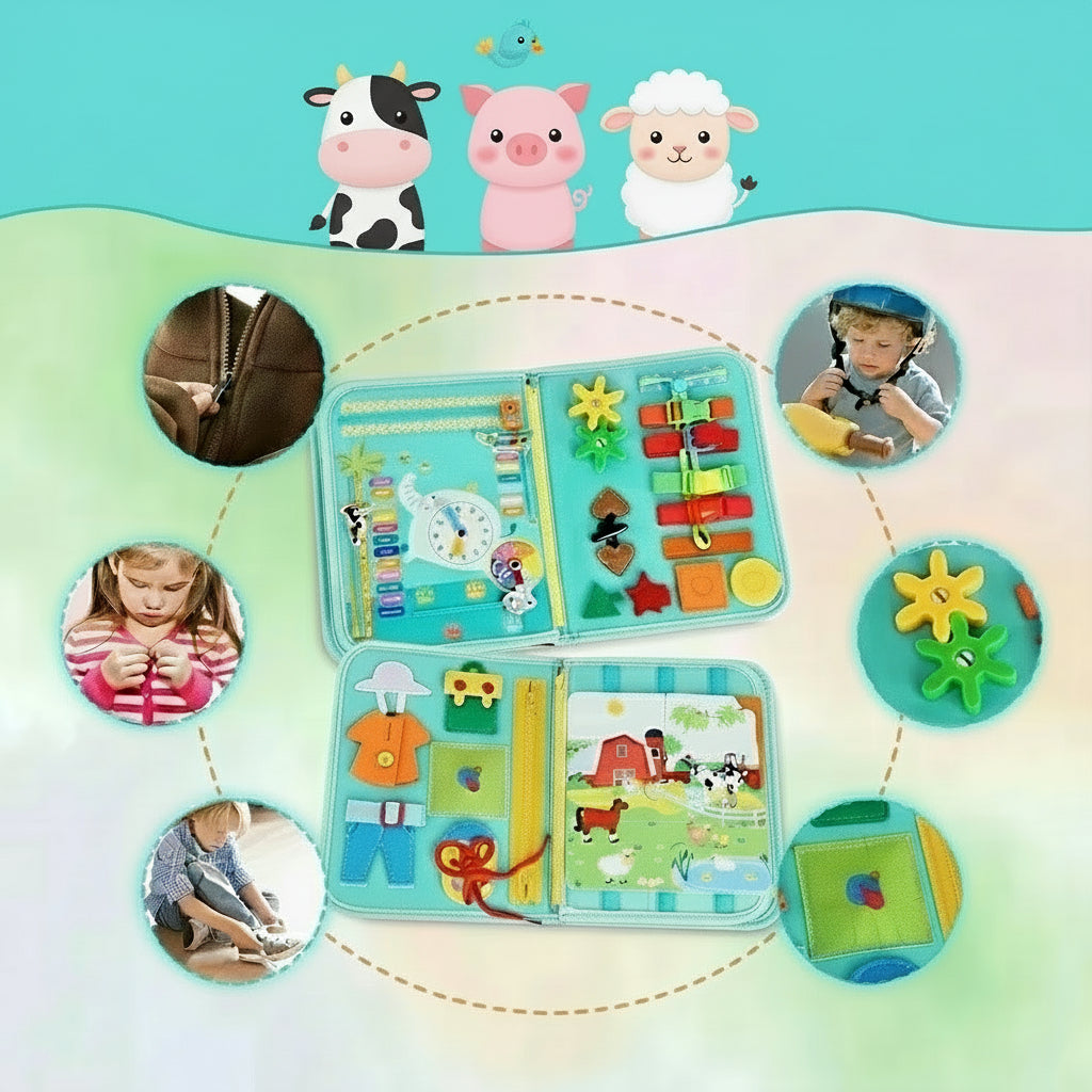 Activités motricité fine avec livre ferme