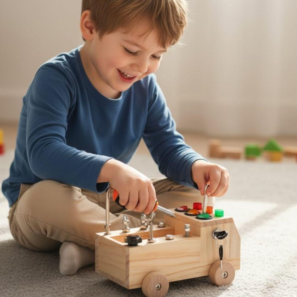 Bricolage enfant avec busy board initiation sécurité