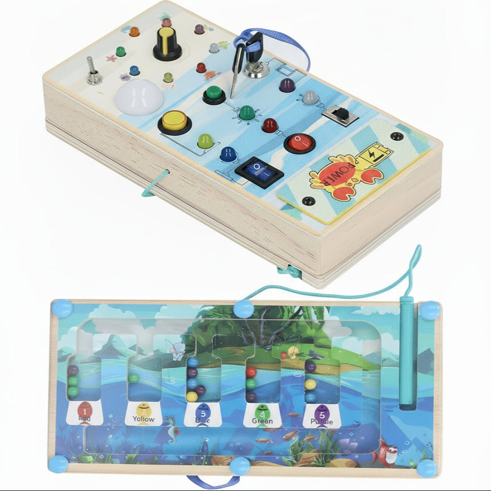 Busy board 2 en 1 finition bois lisse sécurisée