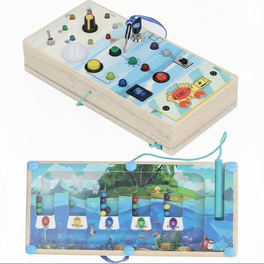 Busy board 2 en 1 finition bois lisse sécurisée