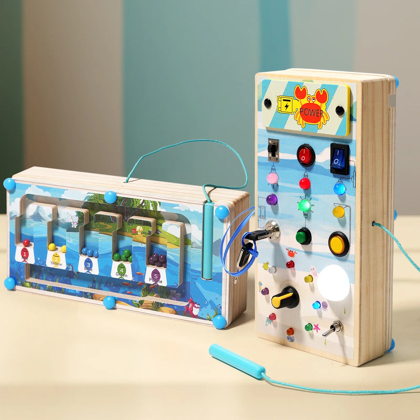 Busy board avec lumières led interactives