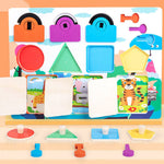 Busy Board bébé bascules loquet de verrouillage formes et couleurs - Vignette | Le Poussin Ludique