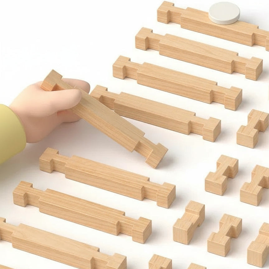 Jeu en bois favorise logique et spatialité