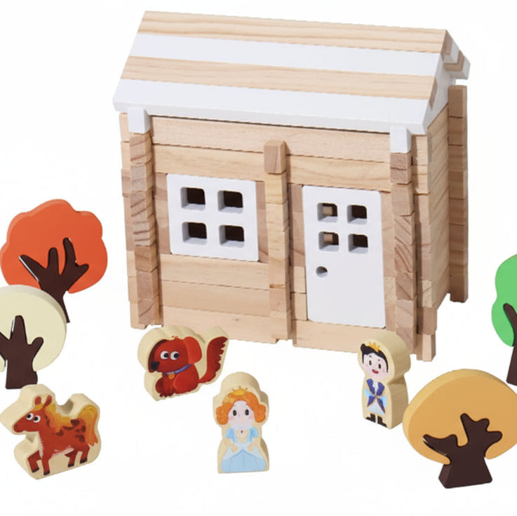 Jeu de construction bois avec accessoires variés