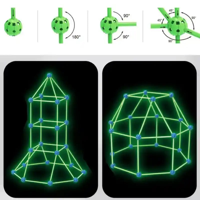Jeu de construction cabane Montessori lumineuse