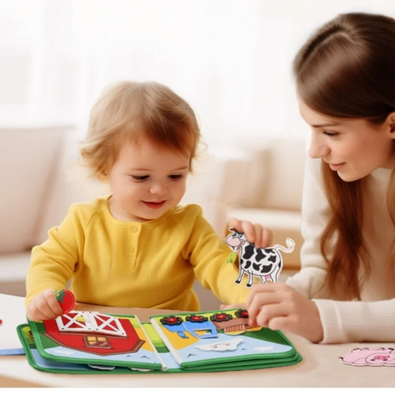 Jeu éducatif livre Montessori ferme