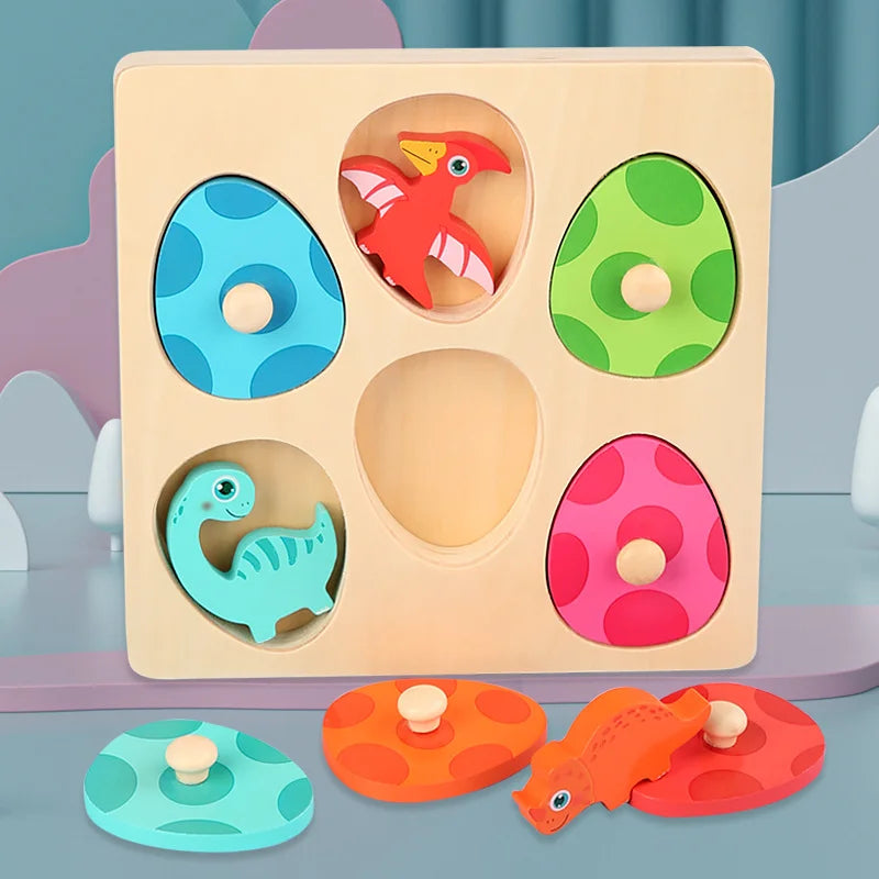 Jeu puzzle bébé couleurs et formes dinosaures