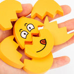 Puzzle bébé en bois tête d'œuf émotion motricité et humour - Vignette | Le Poussin Ludique