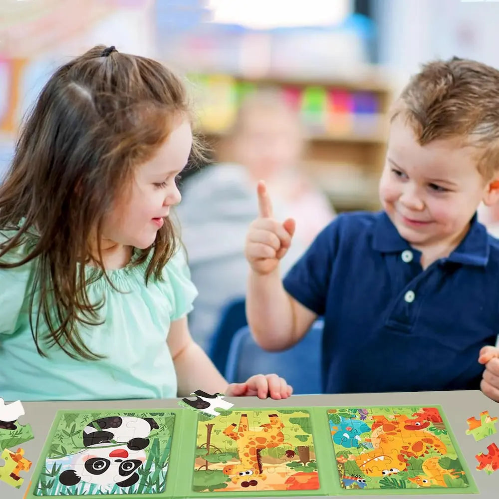 Jeu puzzle enfant avec animaux colorés