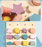 Puzzle enfant perles Montessori pour apprentissage séquençage formes - Vignette | Le Poussin Ludique