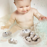 Jouet de bain en silicone animaux flottants parent-enfant - Vignette | Le Poussin Ludique