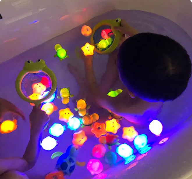 Ensemble jouet de bain avec animaux lumineux