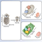 Jouet de bain en silicone animaux flottants parent-enfant - Vignette | Le Poussin Ludique