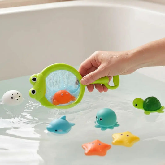Ensemble filet avec animaux lumineux pour bain