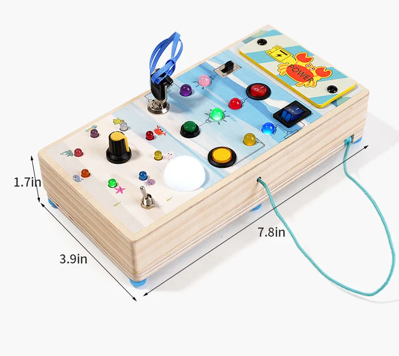 Jouet enfant busy board pour stimulation curiosité