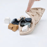 Puzzle bébé Montessori en silicone formes aux couleurs pastel - Vignette | Le Poussin Ludique