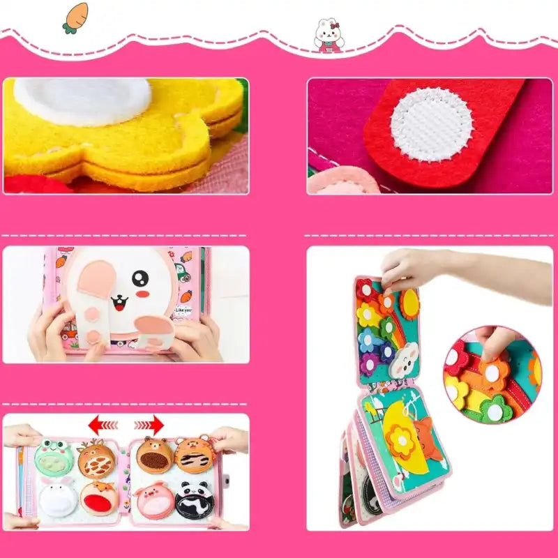 Lapin avec caractéristiques ludiques dans livre Montessori