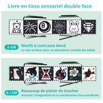 Livre Montessori noir et blanc contrasté pour bébé - Vignette | Le Poussin Ludique