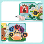 Livre d’activité bébé Montessori avec tête de vache - Vignette | Le Poussin Ludique