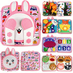 Livre d'activité bébé Montessori avec tête de lapin - Vignette | Le Poussin Ludique