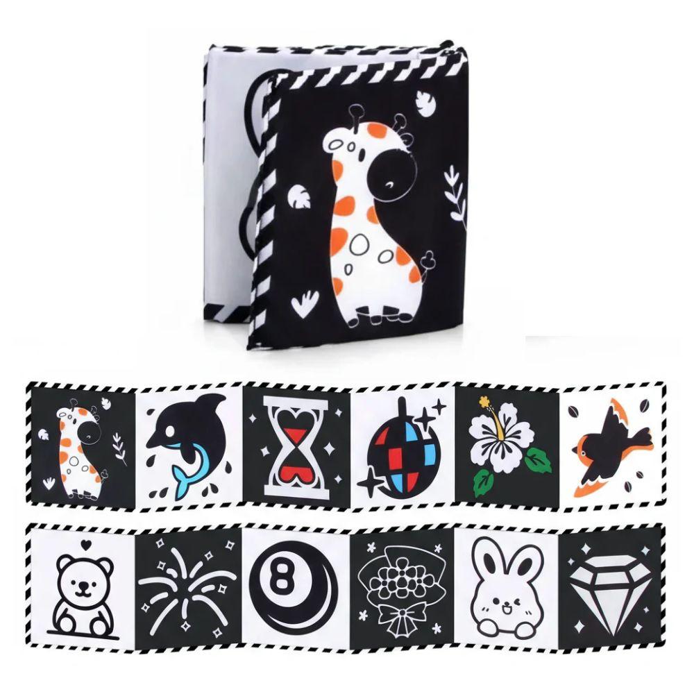 Livre Montessori noir et blanc contrasté pour bébé