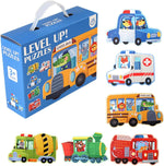 petite mallette de 6 puzzles pour enfant passionné des véhicules - Vignette | Le Poussin Ludique