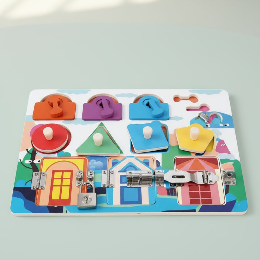 Motricité fine et cognitive busy board enfant