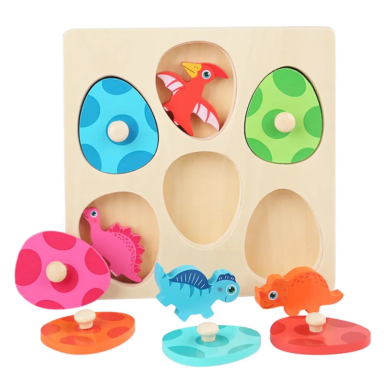 Puzzle bébé en bois œufs de dinosaures ludique