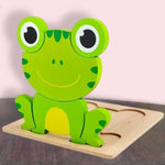 Puzzle encastrement en bois animaux chouette - Vignette | Le Poussin Ludique