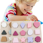 Puzzle bébé Montessori en silicone formes aux couleurs pastel - Vignette | Le Poussin Ludique