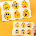 Puzzle bébé en bois tête d'œuf émotion motricité et humour - Vignette | Le Poussin Ludique