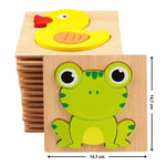 Puzzle encastrement en bois animaux chouette - Vignette | Le Poussin Ludique