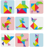 Livre Puzzle Tangram vert magnétique pièces en bois pour enfant - Vignette | Le Poussin Ludique